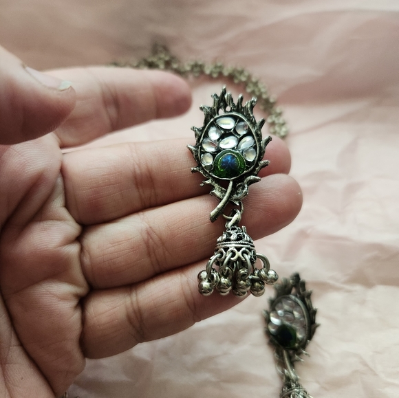 Vintage peacock necklace and earrings set - Picture 3 of 5